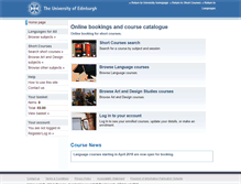 Tablet Screenshot of course-bookings.lifelong.ed.ac.uk